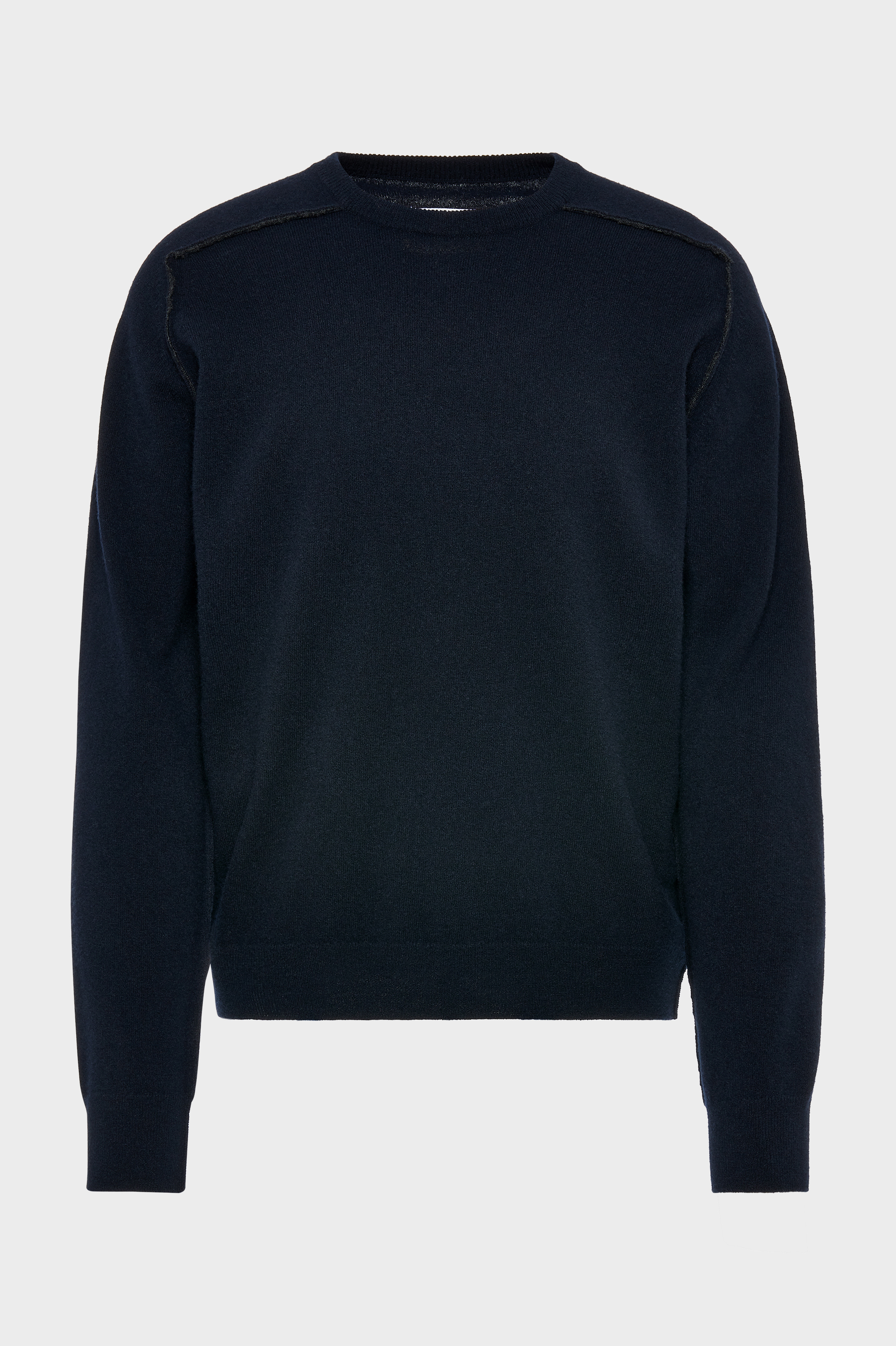 Navy Blue Virgin Wool Crewneck Sweater | Maison Margiela Official