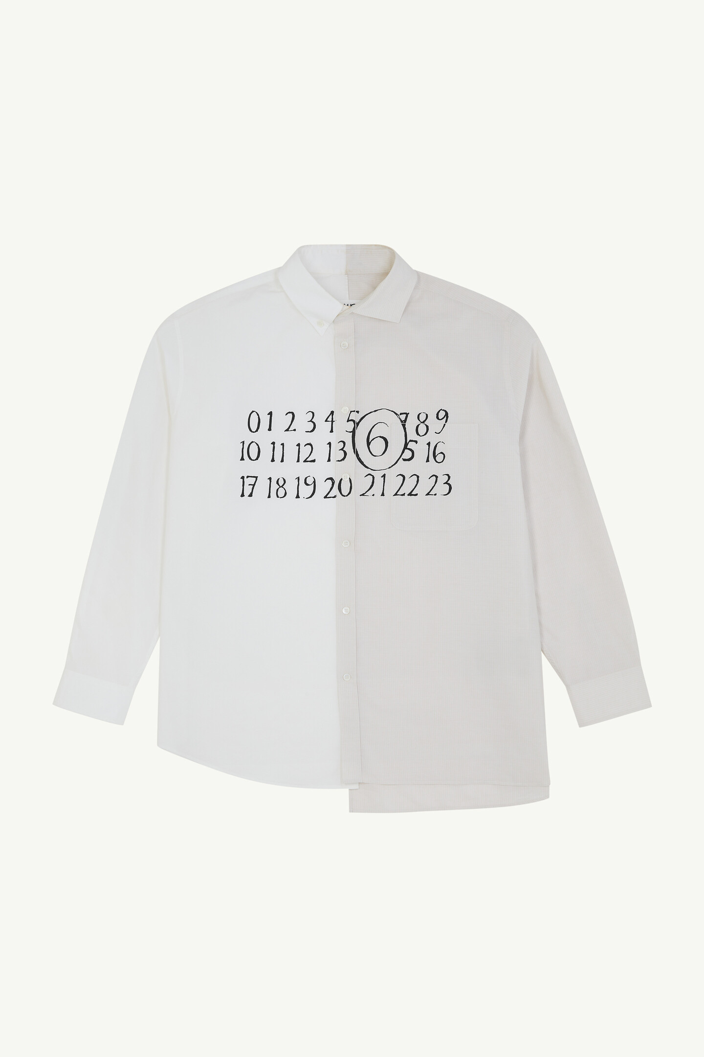 White Numeric asymmetric shirt | MM6 Official
